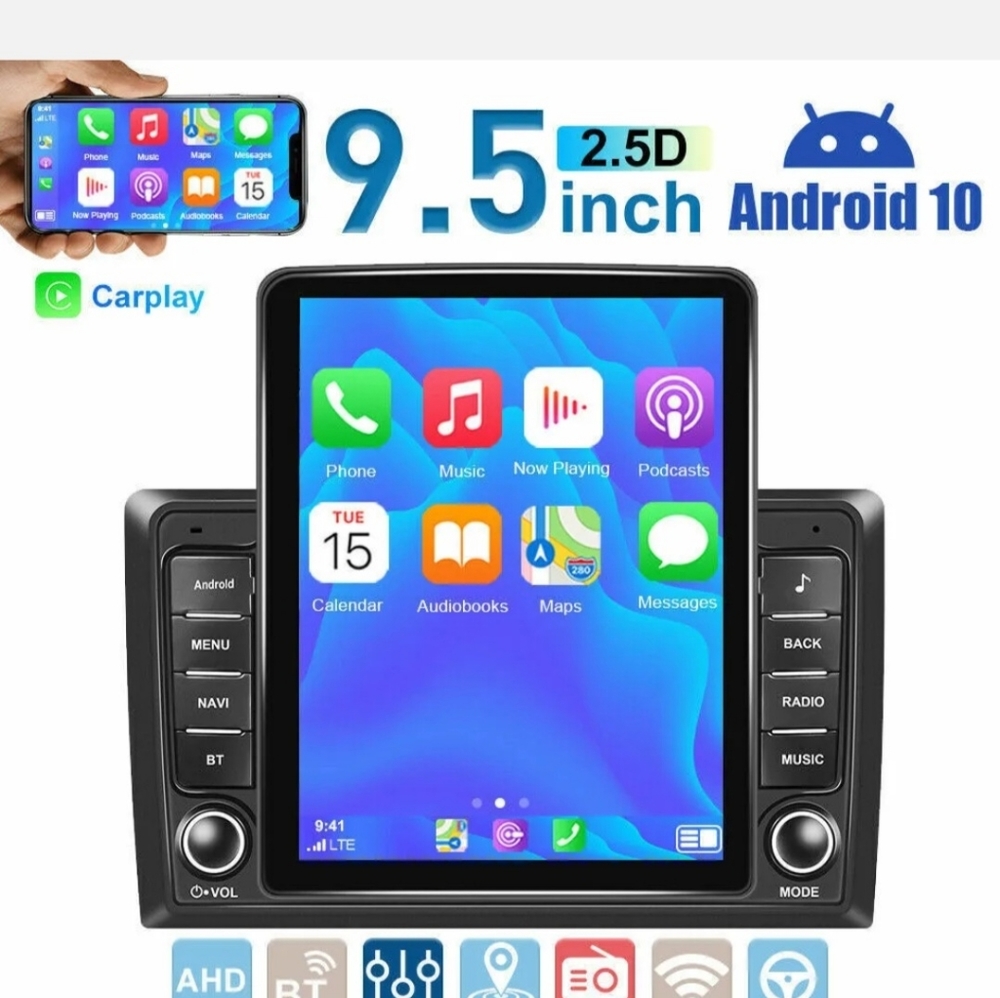 9.5 Inch Vertical screen Android 10.0 2Din GPS Car Stereo Radio WIFI Mirror Link